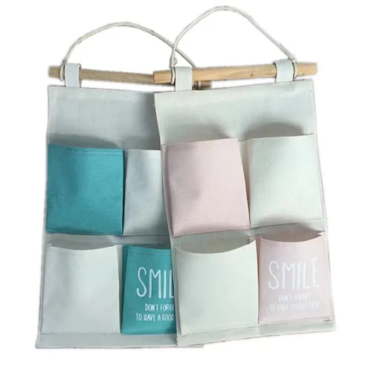 Customize  Fabric Hanging Wall Pouch Hang Organizer Large Self-contained Storage Bag