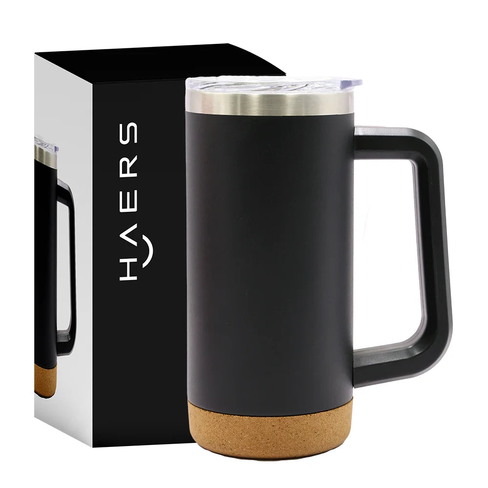 HAERS Custom Logo 304 316 Stainless Steel Portable Sports Bottle Vacuum Flask Thermal Drink Sports Water Bottle with Handle
