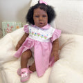 24inch/60cm Soft Body Magot African Reborn Baby Toddler Doll Lifelike 3D Painting Silicone Reborn Baby Dolls for Girl Toys Kids