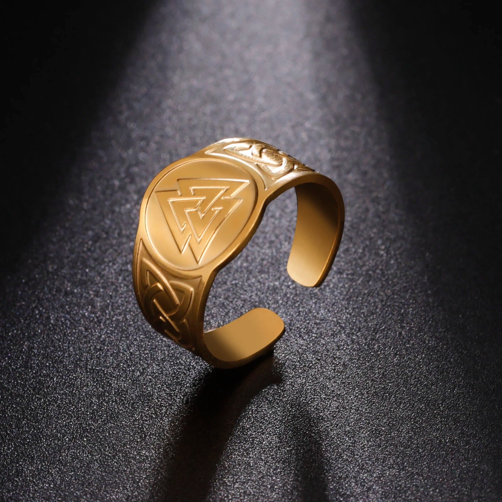 Myshape Nordic Viking Valknut Adjustable Rings Vintage Celtic Knot Ring Wicca Protection Amulet Jewelry Gifts Wholesale
