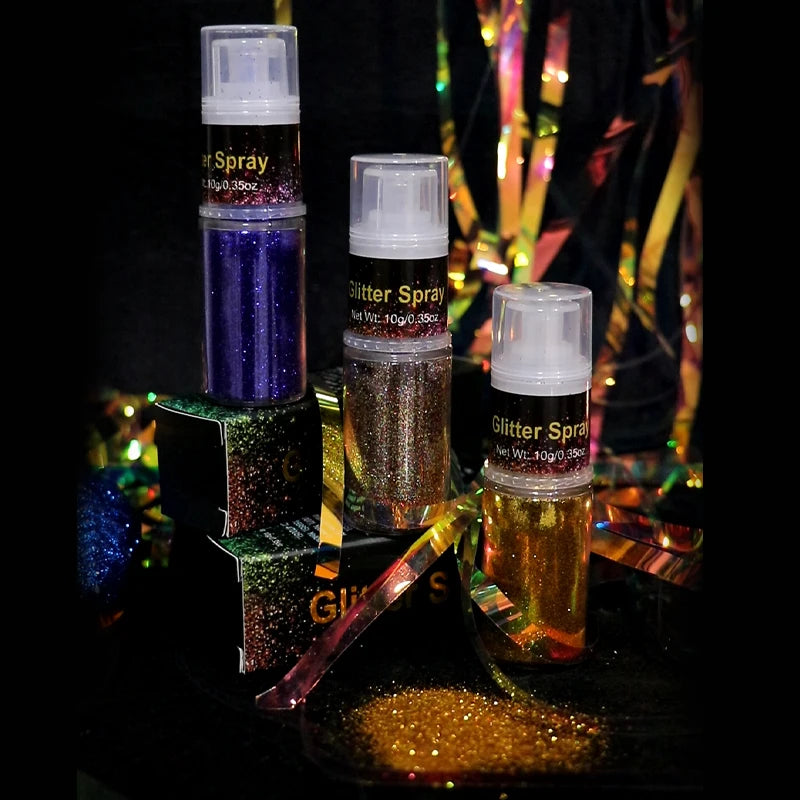 Cosmetic Grade 10 Grams Loose Multi-colored Holographic Glitter Powder Body Makeup Highlighter MSDS Certified Easy Apply PET