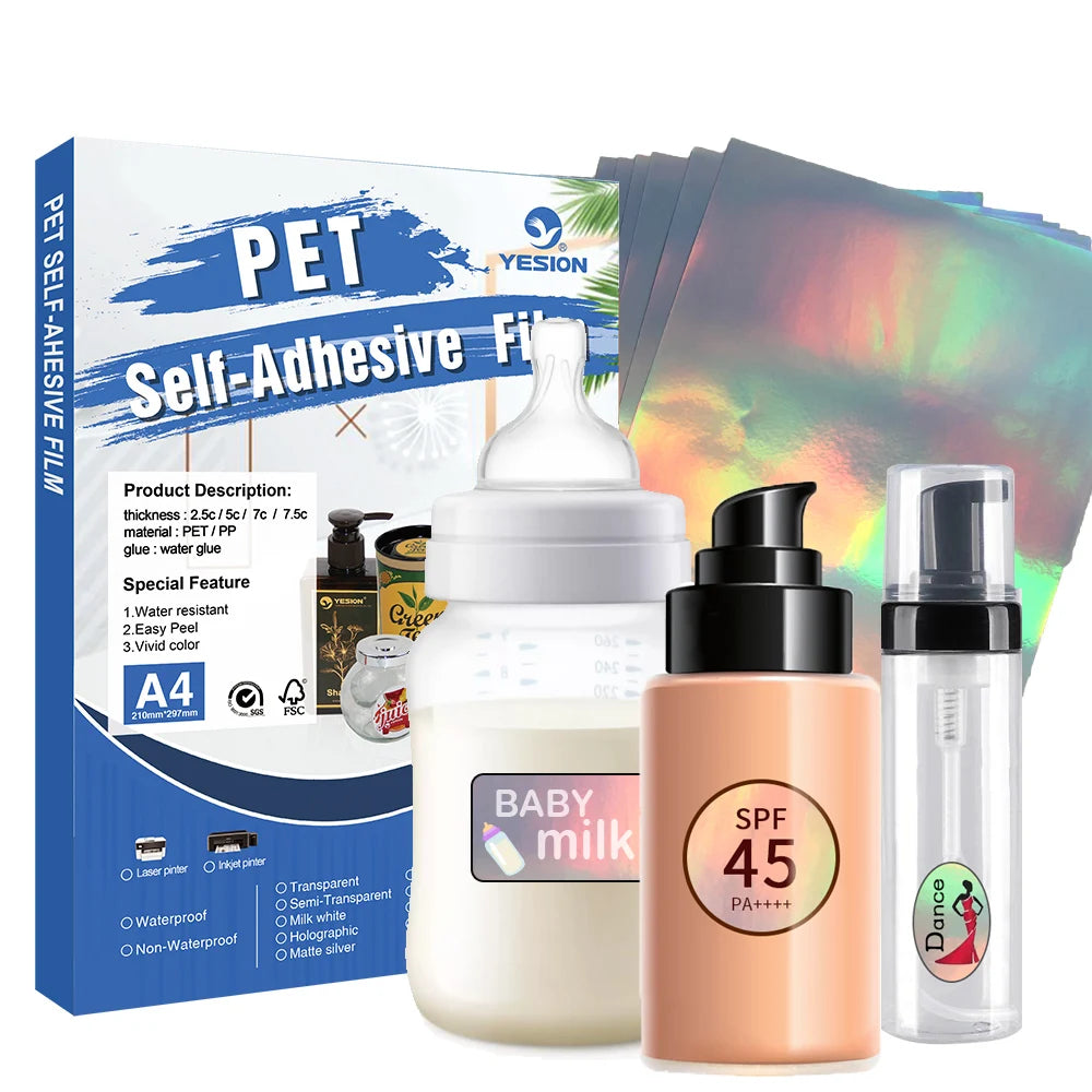 Inkjet Waterproof  Holographic PET Material Sticker Vinyl Paper Waterproof PET Sticker Paper Printable Sticker Vinyl