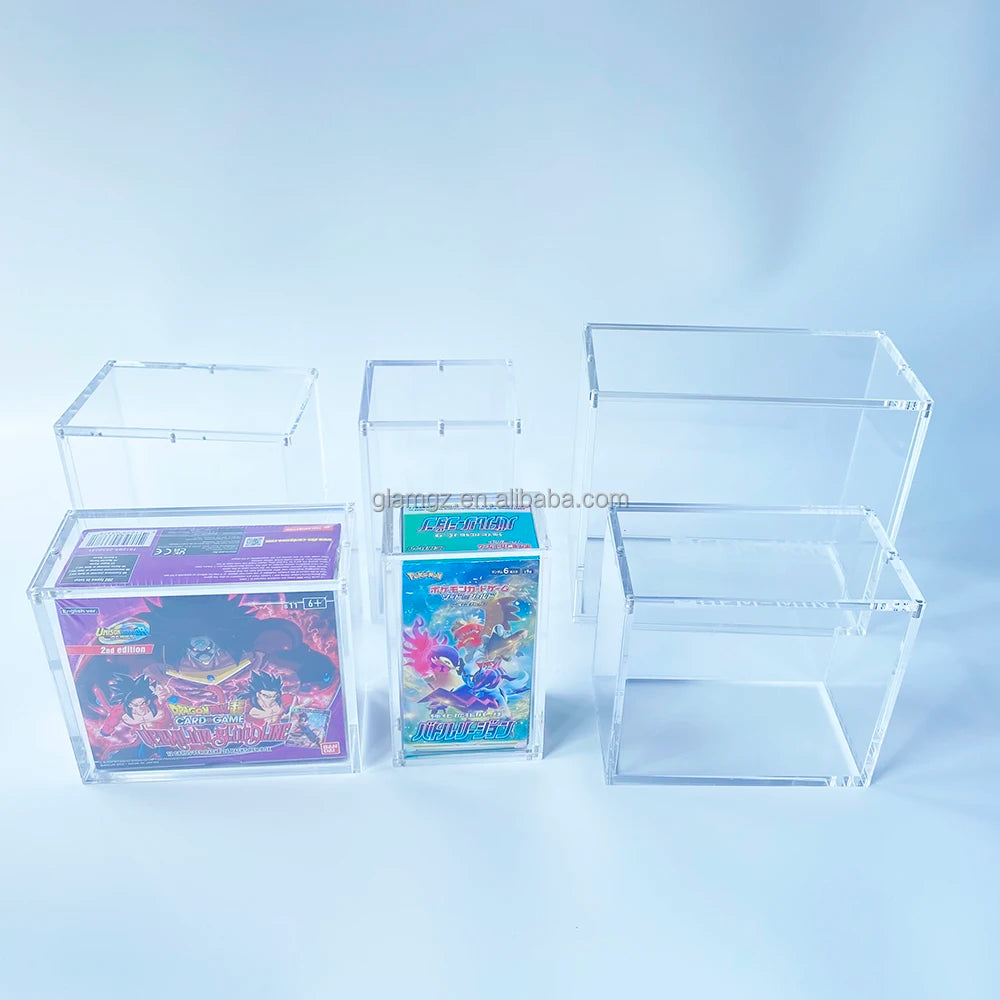 Custom Thick Clear Acrylic Pokemon Cards ETB Booster Box Perspex Trading Card Case Protector