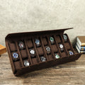 Vintage Luxury 24 Slot for Watches Display Case Organizer Handmade Crazy Horse Leather Watch Box Organizer
