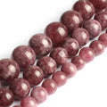Natural 4/6/8/10/12MM Round Purple Lepidolite Semi Gemstone Loose Stone Beads for Jewelry Making Bracelet Necklace Earrings DIY MegaBDM