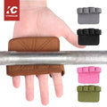Adjustable Gym Gloves with Cowhide Dumbbell Weight Lifting Workout Grips Thicker Palm Pads Fingerless Leather Fitness Gloves