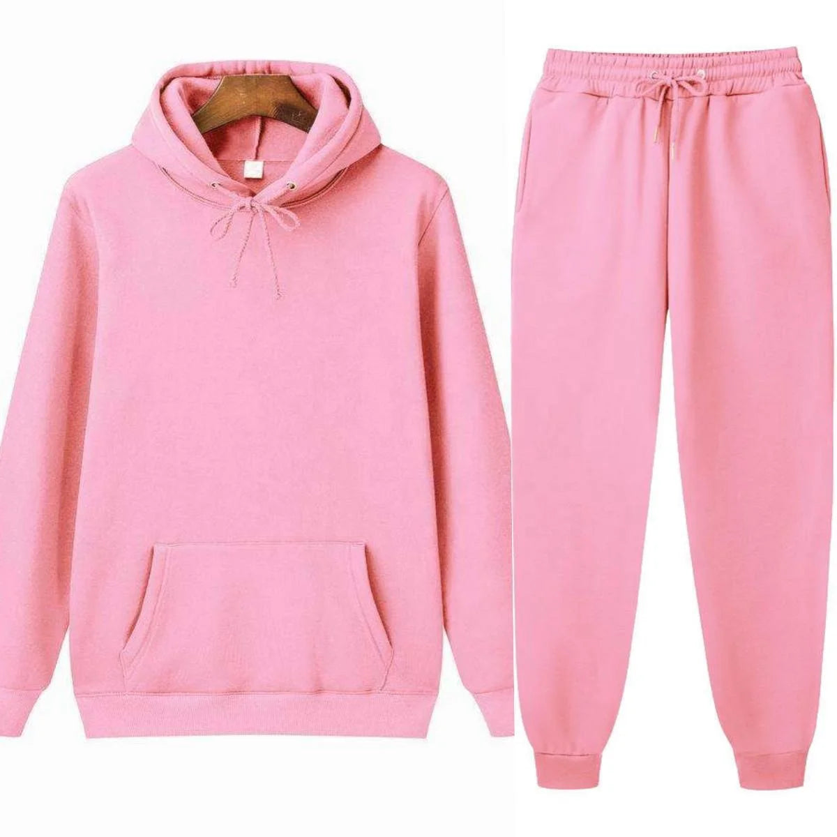 Women's 100% Cotton Eco-Friendly Breathable Printed Front Custom Logo Hooded Jogger Set 2-Piece Tracksuit for Winter