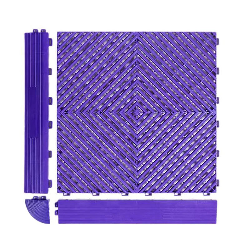 Free Design Modular Anti-Slip PP Interlocking Garage Floor Mat with Drain for Car Parking & Wash
