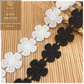 Clothing Accessories DIY Five-leaf Flowers Soft Polyester Silk Embroidery Lace for Shoes and Bags Home Use Barcode Cuttable MegaBDM
