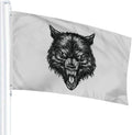 3x5ft Vivid Color Polyester Hand Drawn Wolf Flag Wall Decor for Yard Garden Decoration