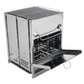 Multifunctional Outdoor Folding Stainless Steel Gas Grill Wood Stove Latch Charcoal Grill 1 Burner 20-25 Cooking Surface Easily