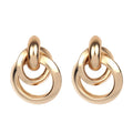 New Korean Personality Simple Fashion Metal Ring Interlaced Earrings Three-ring Circle Earrings Jewelry Women