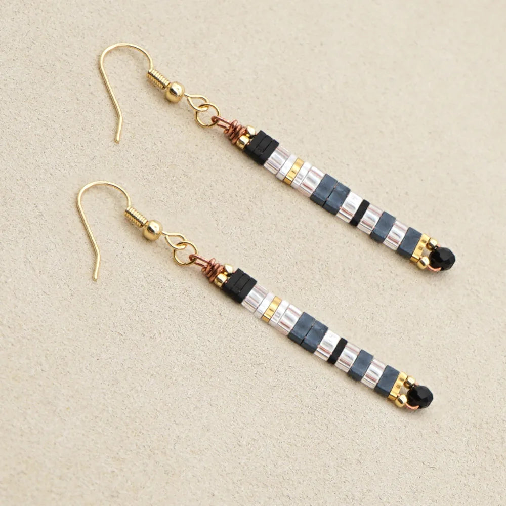 Ins Popular Bohemian Handmade Beaded Miyuki Earrings Gold Plated Jewelry