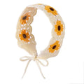 Q&Y Bohemian Ethnic Style Knitting Flower Hair Wear Accessories Handmade Colorful Granny Square Crochet Hairband Headband