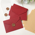 Linen White Vine Red Greeting Cards Envelope Set Gold Stickers Square Stationery for Office Checks Invoices for Valentine's Day