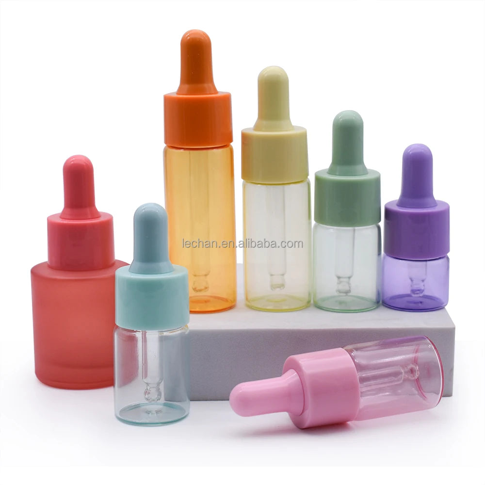 Macaroon Color Essence Bottle Glass Body for Cosmetics with Screen Printing Surface Handling