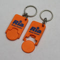 Customized Plastic Euro Shopping Plastic Trolley Coin Keychain for Promotion