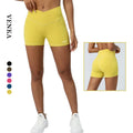 High Elastic V-Shaped Waist Running Fitness Shorts Peach Butt Lifting Yoga Tight Shorts Custom Gym Women Biker Shorts