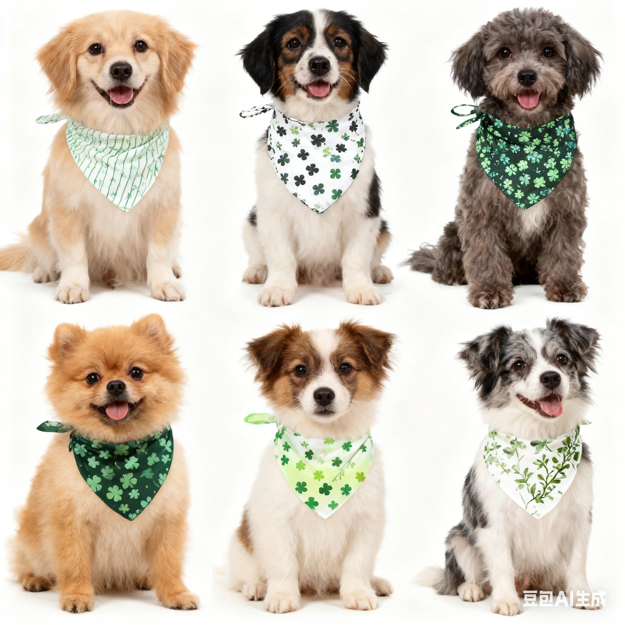 Wholesale Custom Dog St. Patrick's Day Small and Medium Pet Decoration Bib Scarfs Bandanas for Parties