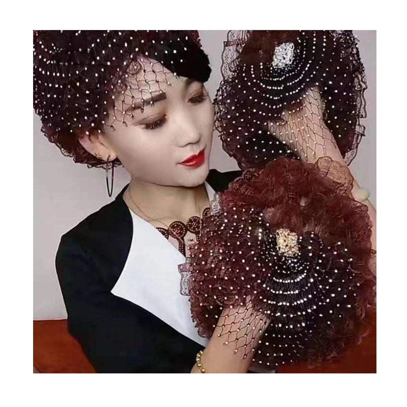 2023 New Design European Scarf and Turban Muslim the New Star Lady Hat Bao Head Hat Simple Square Inlaid Diamond Hat Retro