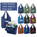 Lightweight Nonwoven Polyester Foldable Ripstop Nylon Bags Reusable Folding Oxford Waterproof Shopping Bag With Small Pouch