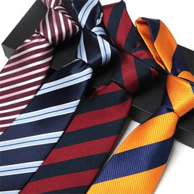 100% Silk Striped Jacquard Weave Business Style Ties for Men-Wholesale Neckties