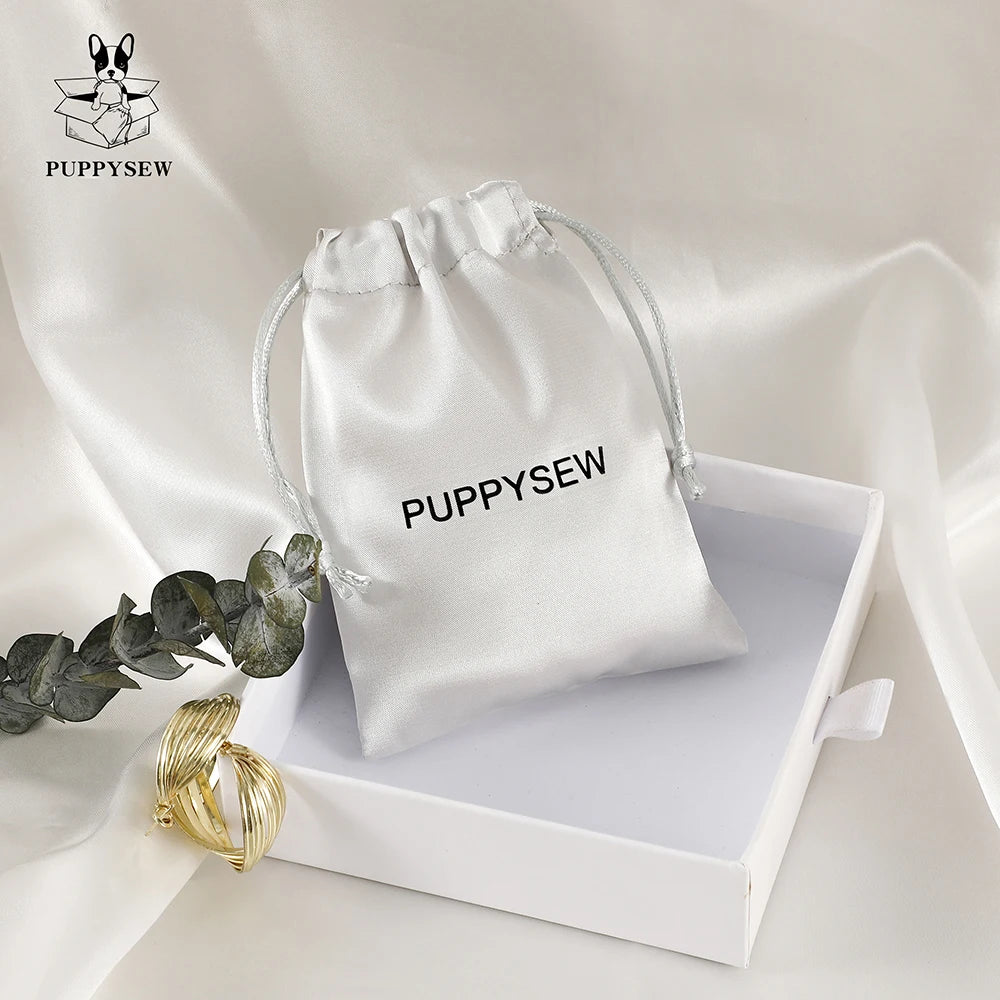PUPPYSEW Wholesale Satin Jewelry Drawstring Bags  Jewelry Pouch Bag  Personalized Dust Bag  Wig Bag with Brand Logo