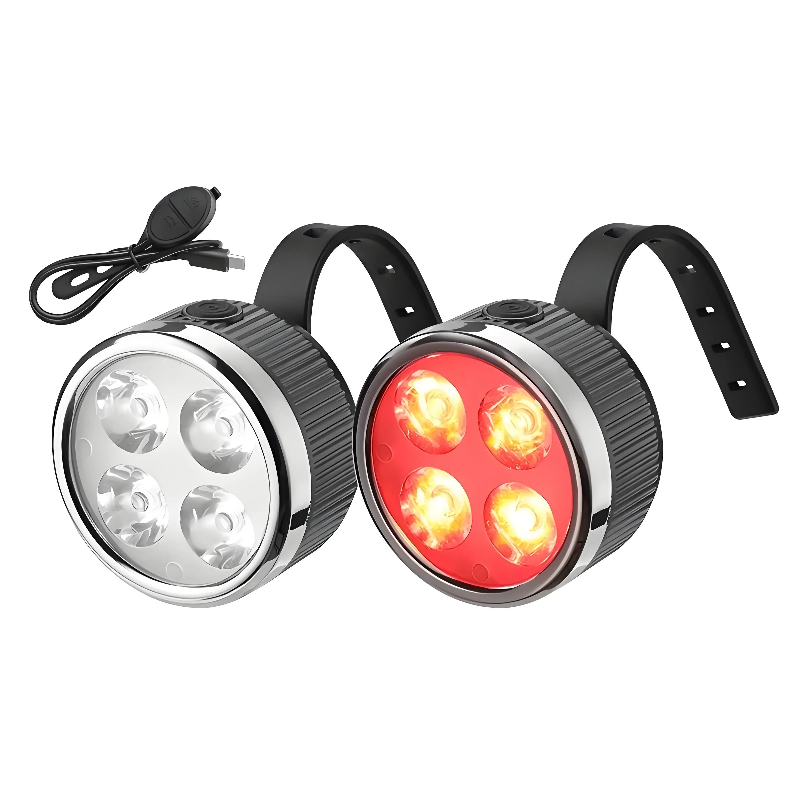 Bike Light with Horn Set Rechargeable Front/Rear Light 280LM MTB Road Bike Accessories Battery USB 400mAh