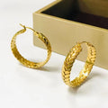 Wholesale 316l Big Size European and American High-grade Wheat Design Stainless Steel Clip Earrings