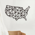 Laser Cut Wood USA Map Wall Art Decorative Wall Hook Decor for Living Room Bedroom Nursery Dorm Home