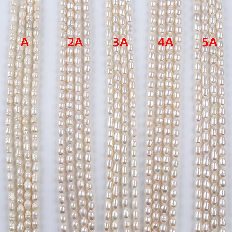 6-9mm Wholesale rice shape natural fresh water pearl necklace and bracelet DIY handmade jewelry