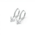 Fine Jewelry  Horse Eye Shape Zircon Charm Earrings 925 Sterling Silver Crown Drop Earrings Women
