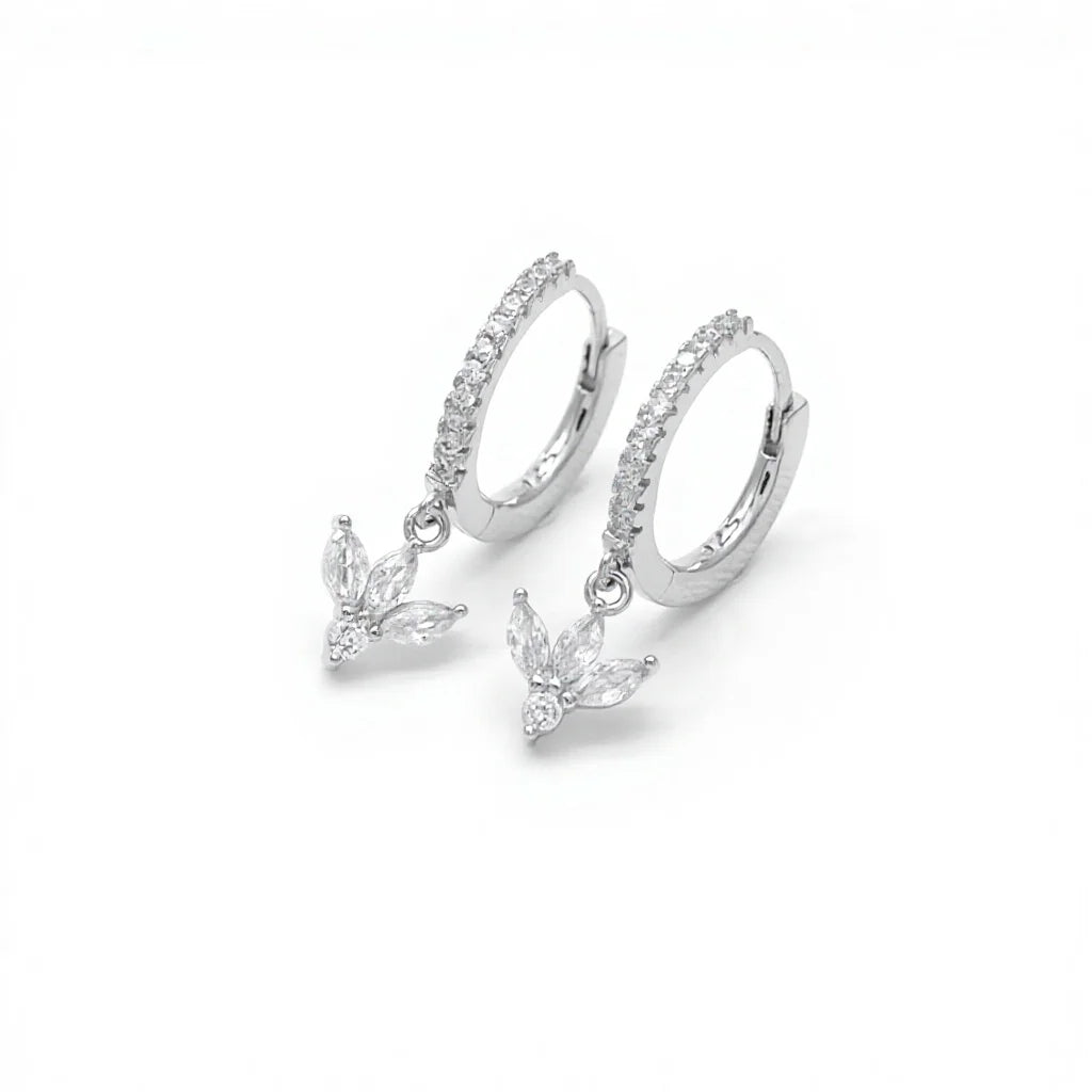 Fine Jewelry  Horse Eye Shape Zircon Charm Earrings 925 Sterling Silver Crown Drop Earrings Women