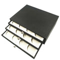 Luxury 34 Lens Display Drawer Black PU Lens Storage Box Optical Suitcase Large Size Eyeglass Showcase
