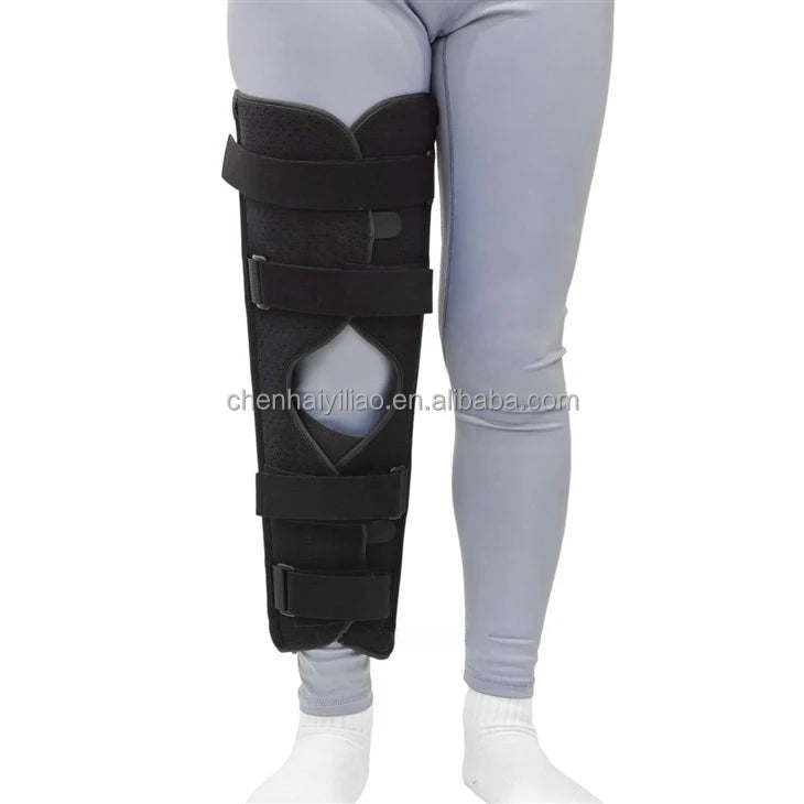 Tri-Panel Knee Immobilizer Post-op Hinged Orthopedic Knee Support Brace Protection Adjustable Breathable for ACL MCL Meniscus