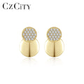 LUOTEEMI 925 Sterling Silver Lady Earing Zircon Western Tb Charm Woman Diamond Trendy Round Stud Earrings
