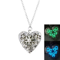 Welwish Hot Sale Pendant Necklace Jewelry Popular Hollow Metal Heart Shape Luminous Necklace