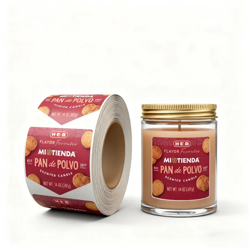Custom logo Sticker With Logo Waterproof Private Candles Label Matte Gold Foil Sticker Label Printing for Candle Jars