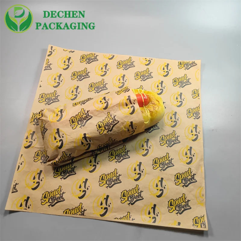Customized Greaseproof PE Coated Baking Paper Sheets Single-Sided Food Wrappers for Sandwiches and Cookies with Inkjet Printing