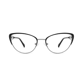 Luxury Designer Metal Optical Glasses Cat Eyes Frames Trendy Eyeglasses for Women Pearle Decoration Diamond Face Shape Match