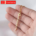 New North Stainless Steel Custom Name Necklaces Personalized Vertical Names Choker Pendant Necklace Jewelry Gift for Men Women
