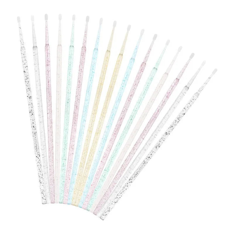 Wholesale Hot Sale 100PCS Eyelash Extensions Disposable Microbrush Applicators Makeup Micro Applicator Brush With Crystal Wands