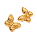J&D Cute Jewelry Stainless Steel 18K Gold Plated Earrings Polished Butterfly Chunky Earrings