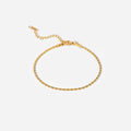 New 18K Gold Twist Chain Stainless Steel Anklet Fashion Personality Ladies Footwear INS Style Jewelry