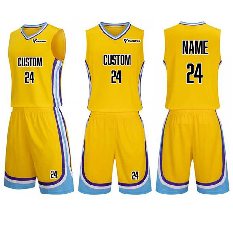 Wholesale Custom Sublimated Basketball Jersey Shirts Vest OEM Printed Mesh Basketball T-Shirts Shorts Plus Size Uniform for Men