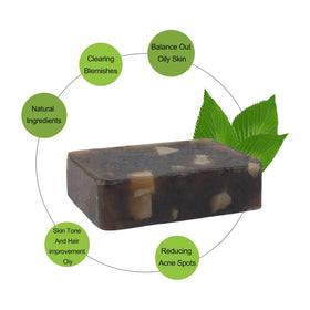 Factory Private Label Natural Organic Black Handmade Soap Exfoliating Acne Blackhead Removal Bamboo Charcoal African Black Soap