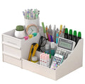 Simple Clear Plastic Squared Pencil & Pen Holder Gift 28.5x17.5x12.3cm for Desk Use