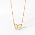 Hot Selling Trendy Gold Plated Collar Chain Cubic Butterfly Pendant Necklace for Girls Stainless Steel Jewelry Anniversaries