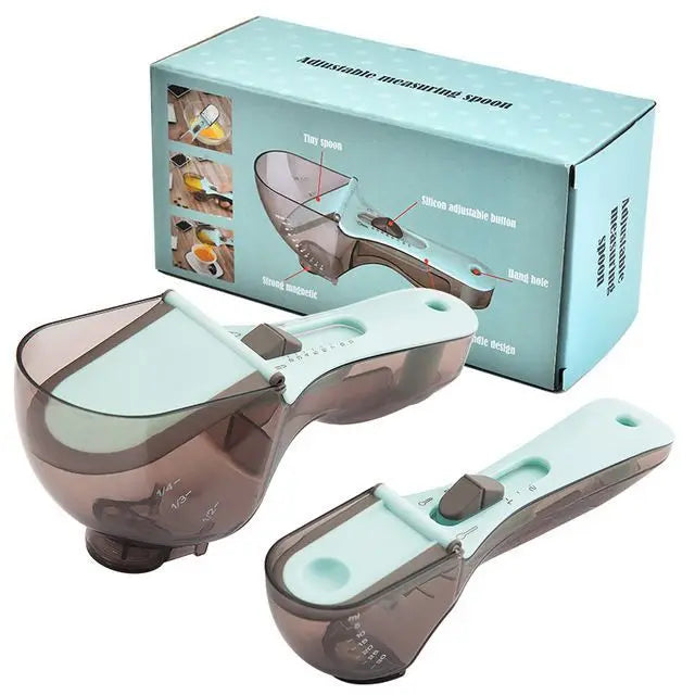Kitchen Adjustable Eco-friendly Plastic Measuring Spoon Cups Multi-functional with Scale
