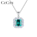 CZCITY Hotselling Woman Emerald Evening Statement  2026 Jewellery Wedding Silver925 Jewelry Necklace